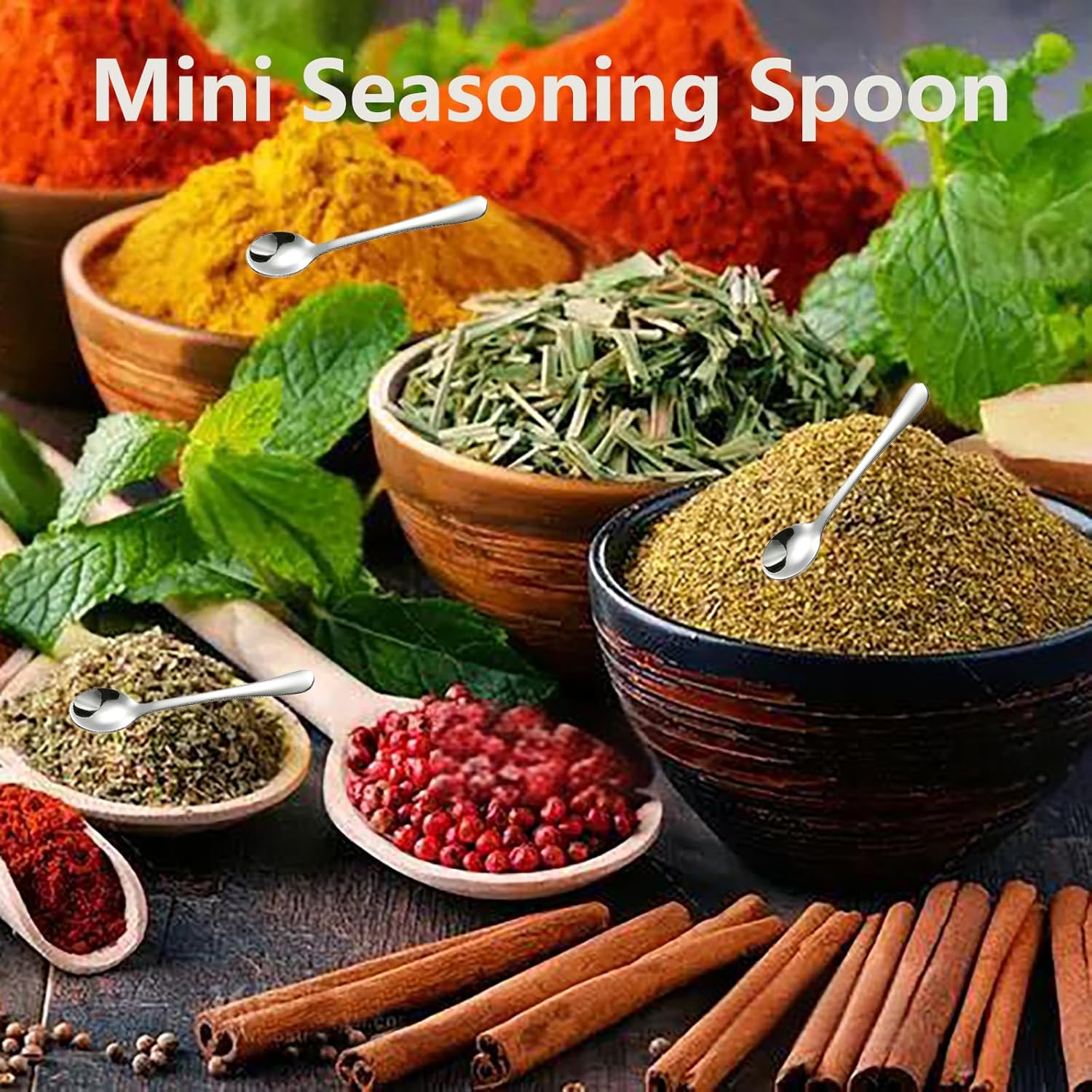 3 Spoons ONLY.   Tiny Stainless Steel Spoons for Spices Jars, Mini Size 2.87, Cute Small Stainless Steel Condiment Spoons for Spices, Salt, Sugar, Pepper, Honey (4 PCS, 2.87, Silver)