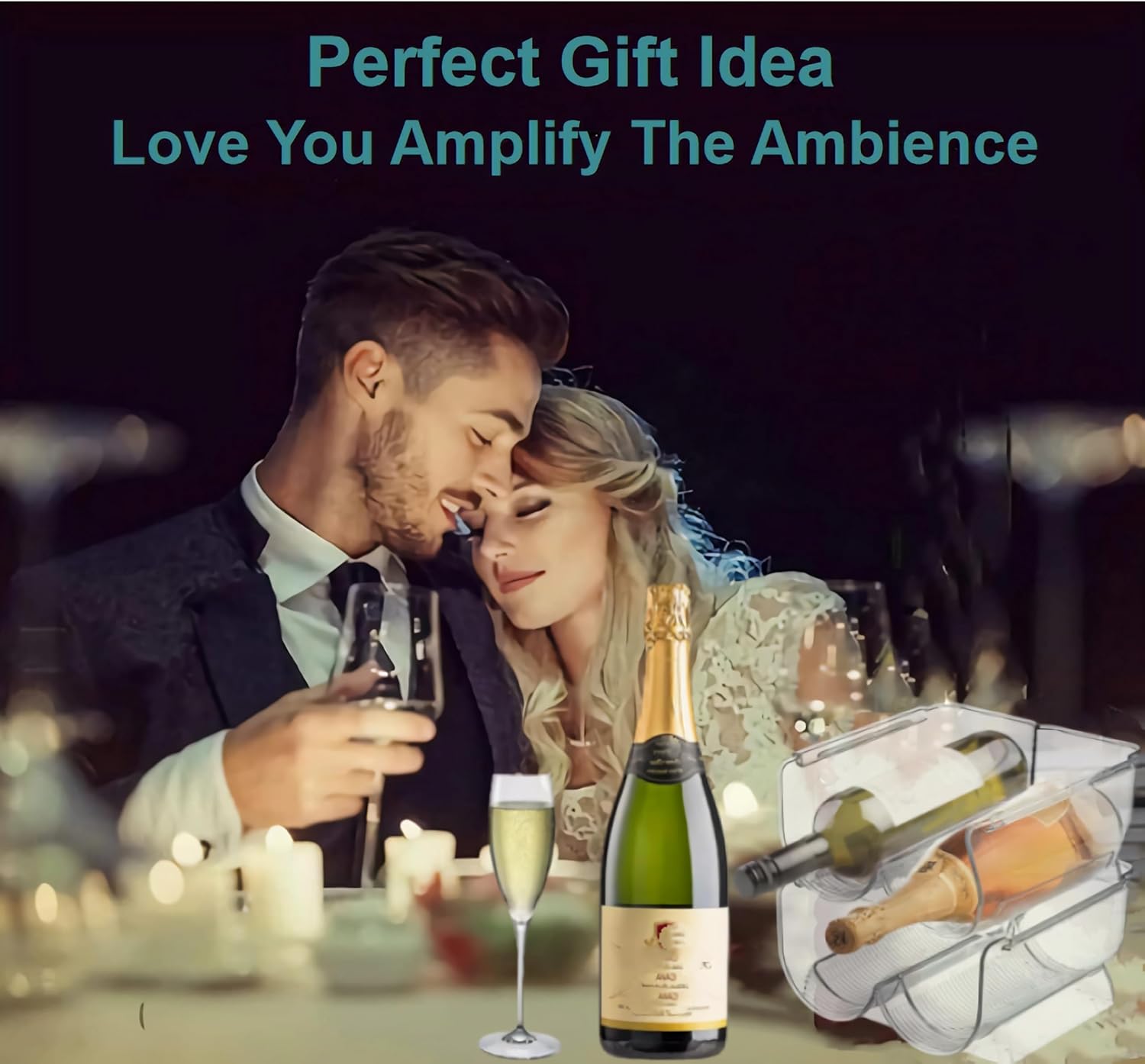 Water Bottle Organizer for Cabinet, Wine Bottle Rack Holder, 2 Tier Stackable Water Bottle Storage Rack and Drink Organizer Stand for Refrigerator, Kitchen