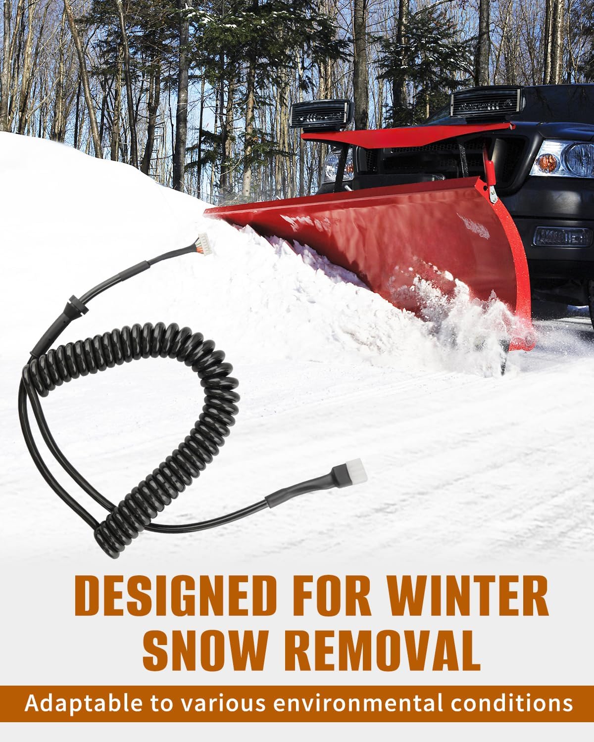 56462 Snow Plow Controller Cable Fit for Western Fisher Cab Command Snow Plows, Fit for Straight Blade Controllers with 6 Pin Plugs Replace 96437 9400 72556 56435
