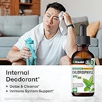 Vista 2 de Gotas líquidas de clorofila, suplemento dietético natural con extracto orgánico de cloruro de sodio y cobre - Apoya el sistema inmunológico