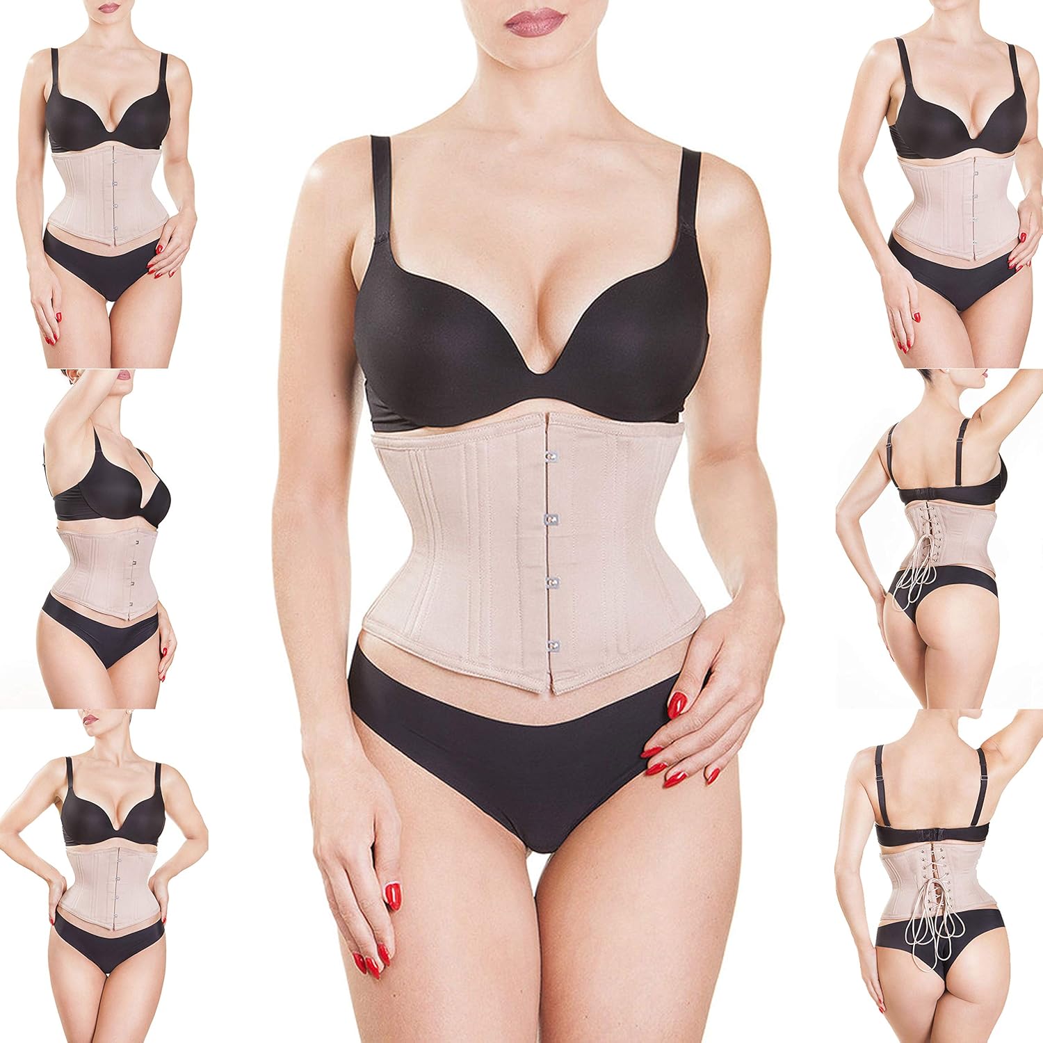 Heavy Duty Double Steel Boned Underbust Waist Cincher Trainer Cotton Corset