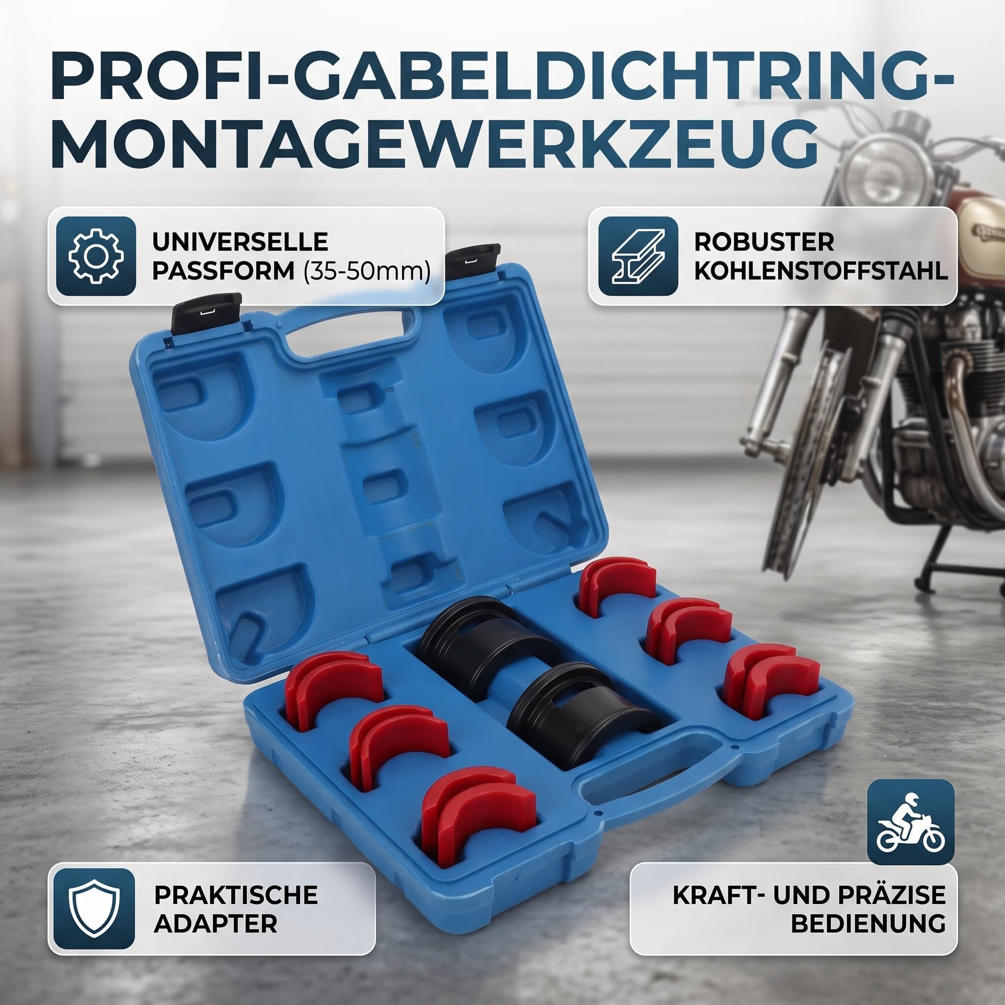 Gabeldichtungstreiber 35-50 mm Karbonstahl Motorrad