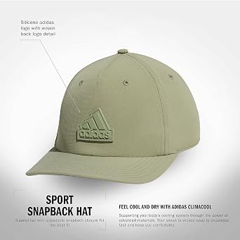 adidas Men's Sport Snapback Hat | Moisture-Wicking Sweatband, Adjustable Fit, Curved Brim, Lightweight, Secure All-Day Comfort