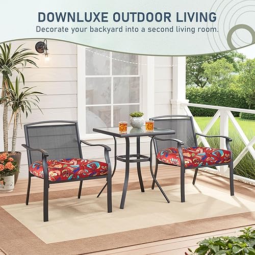 Miniatura 7 de downluxe Juego de 2 cojines para sillas de exterior para muebles de patio, cojines impermeables copetudos para muebles de patio, cojines gruesos de