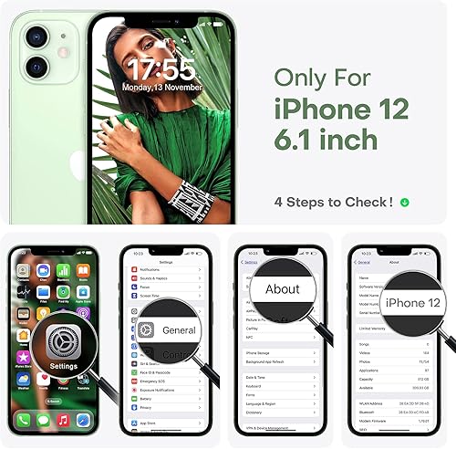 Miniatura 2 de HATOSHI Funda para iPhone 12, Protección mejorada de la cámara Funda de silicona líquida para teléfono con 2 protectores de pantalla, forro