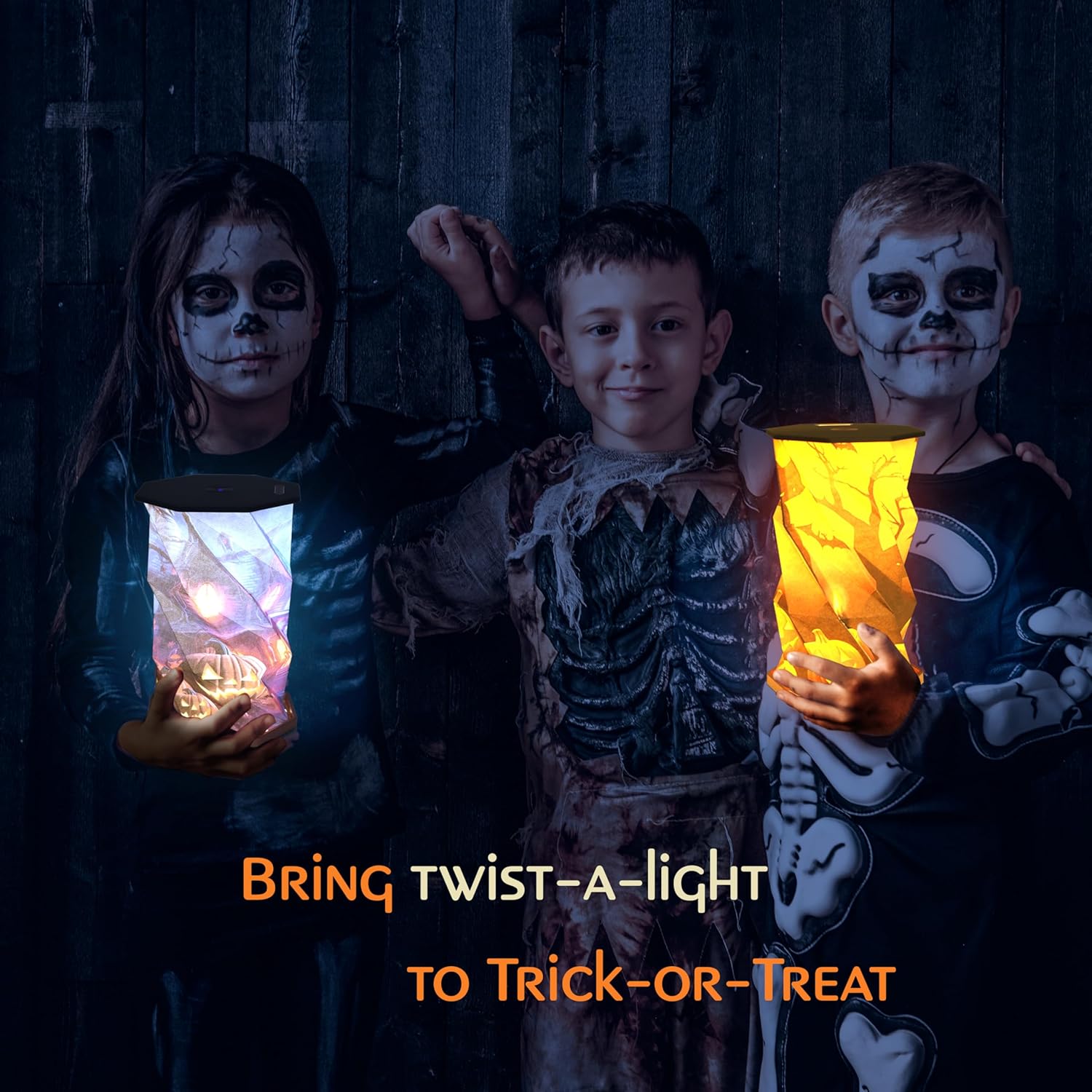 Halloween Decorative Portable Table Lamp, Unique Folding Paper Lantern, Cordless Rechargeable Dimmable