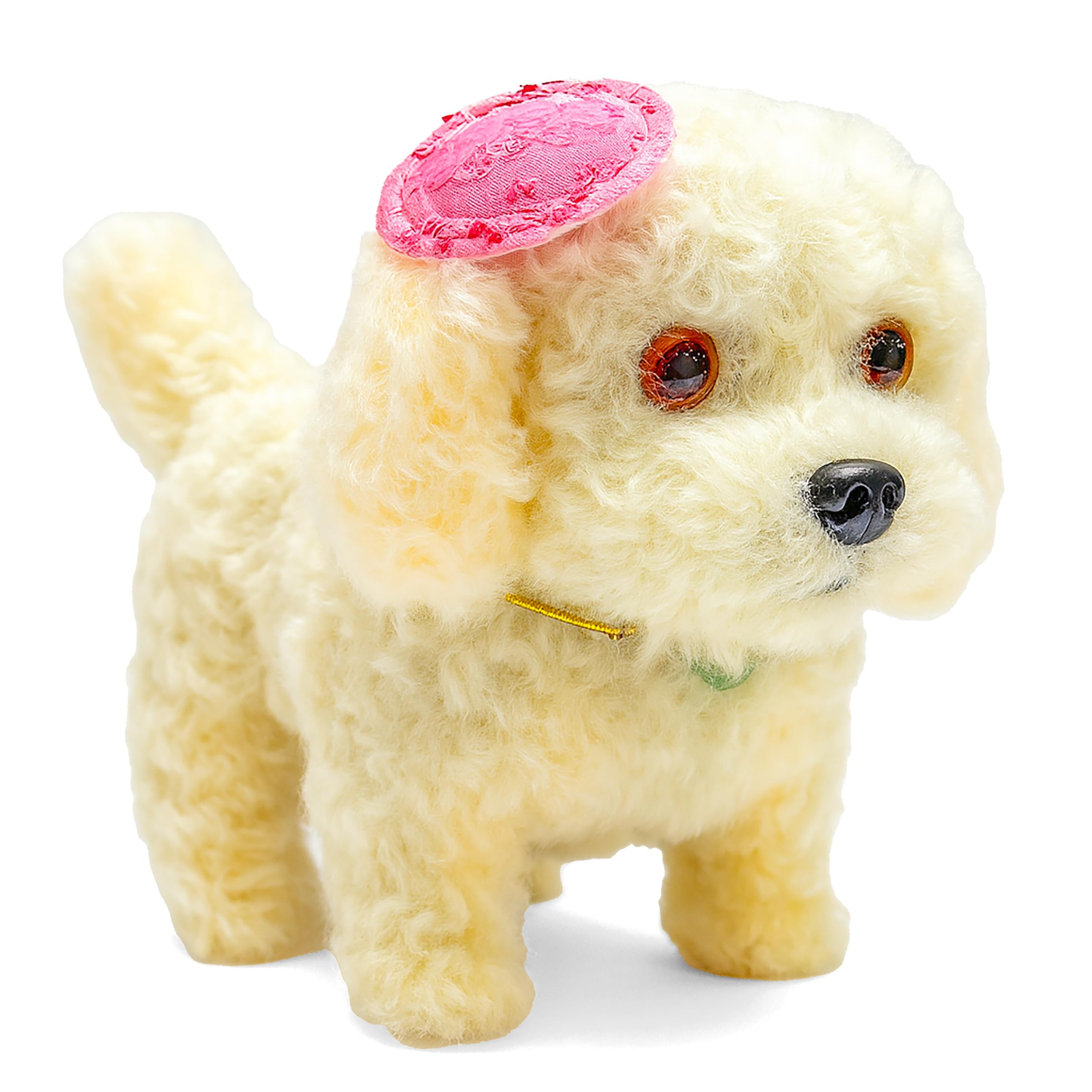 Buy VGRASSP Fluffy Walking Puppy Toy for Kids with LED Eyes and