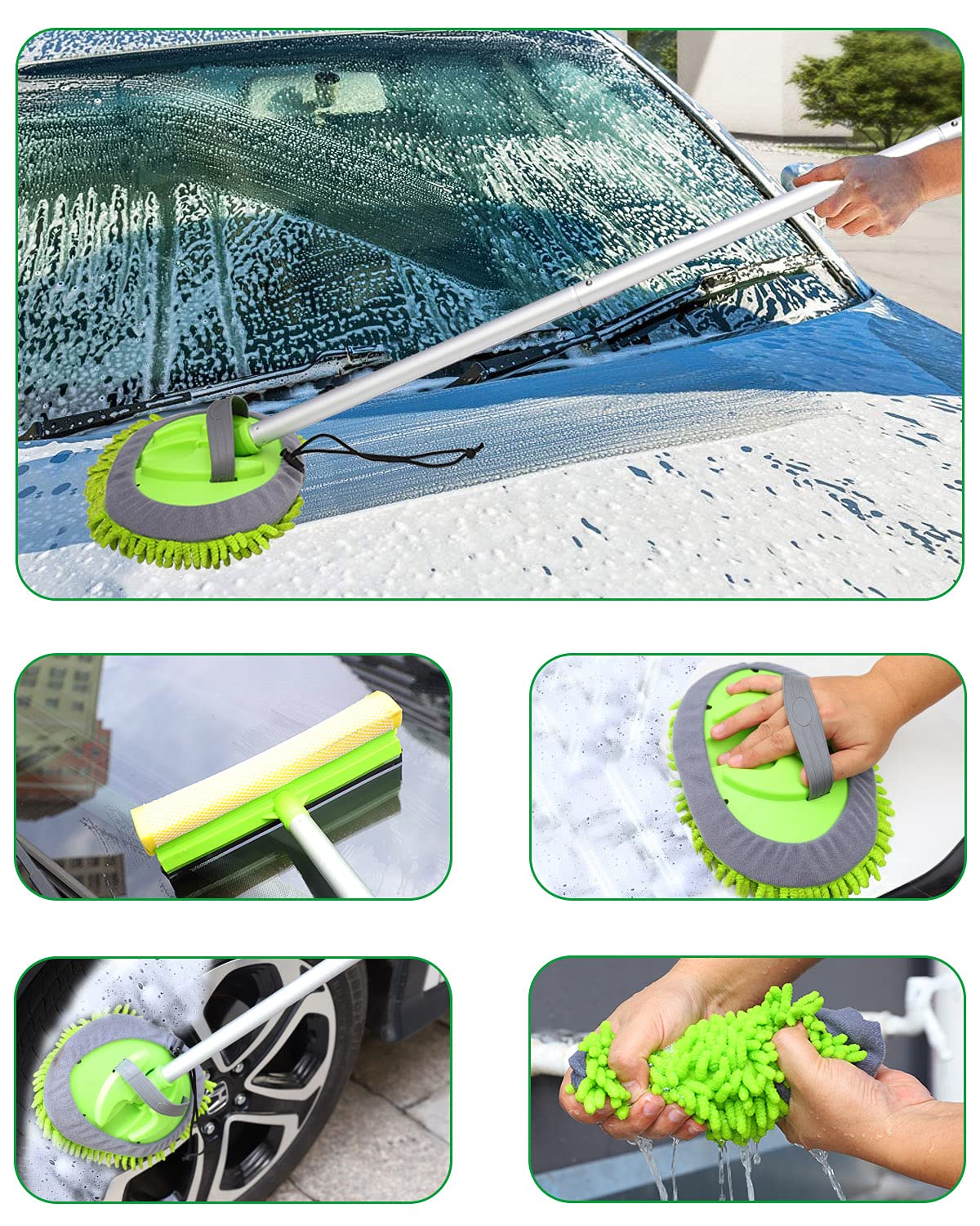 Car Wash Mop Amazon House Day 2 In 1 Car Wash Mop Mitt Long Handle