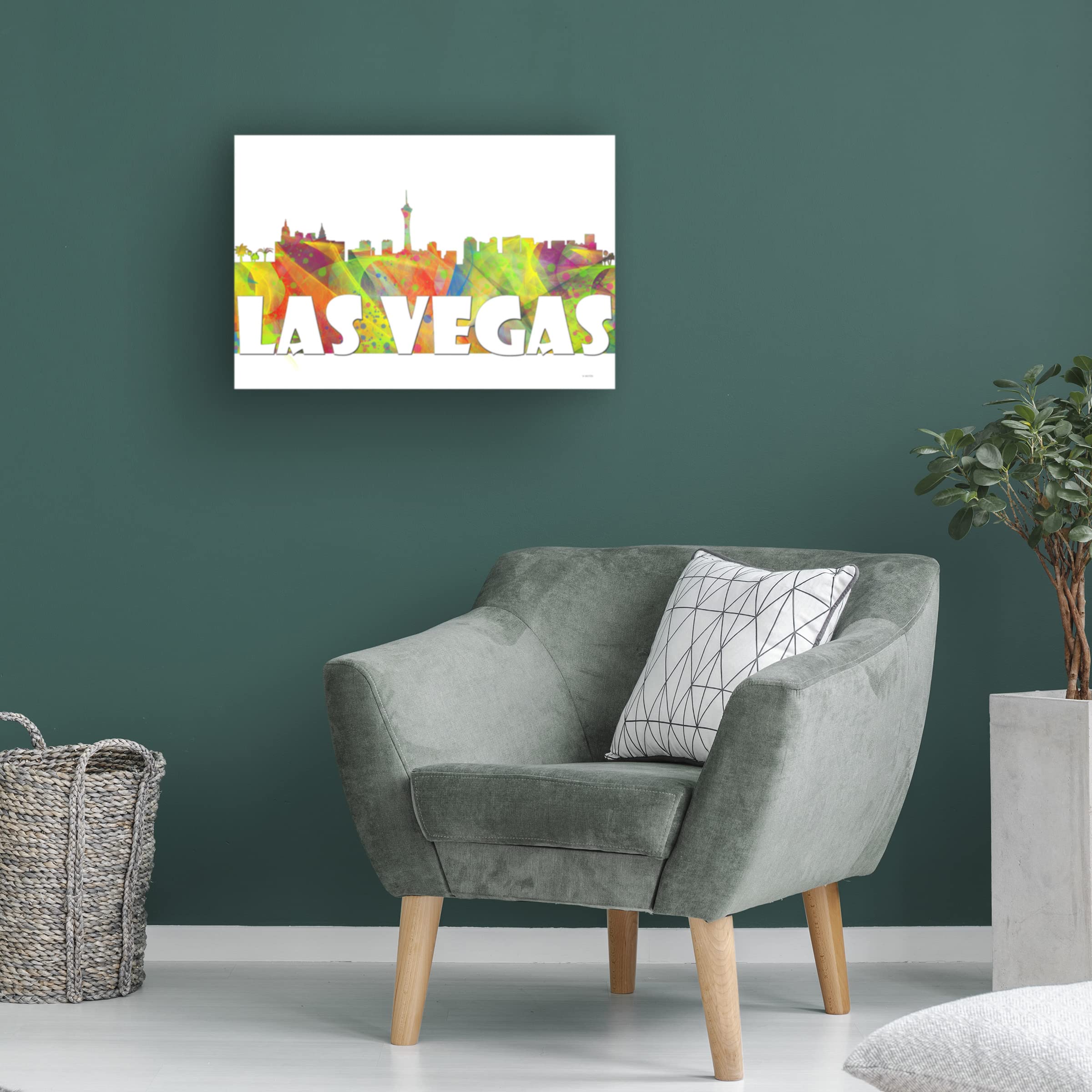 Amazon.com: Trademark Fine Art 'Las Vegas Nevada Skyline Clr