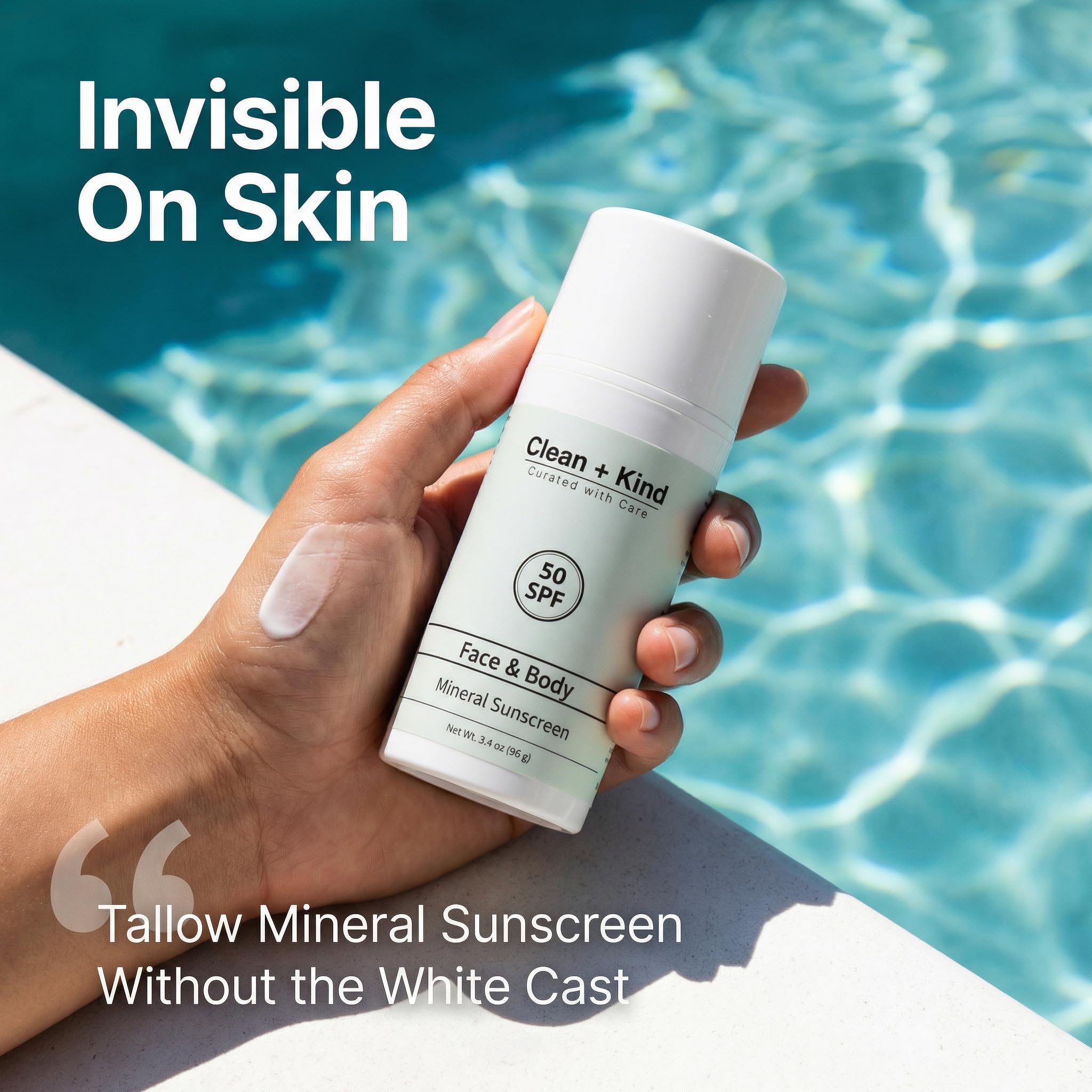 Organic Beef Tallow Mineral Sunscreen with Zinc Oxide