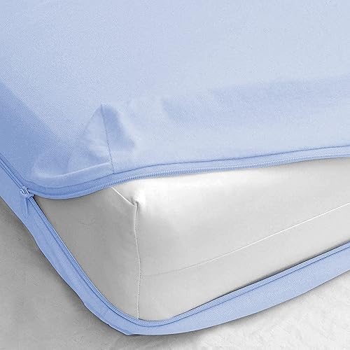 Miniatura 8 de Sábana bajera ajustable con cremallera, tamaño individual, bolsillo profundo de 6 pulgadas, 600 hilos, 100% algodón egipcio con cremallera (beige)