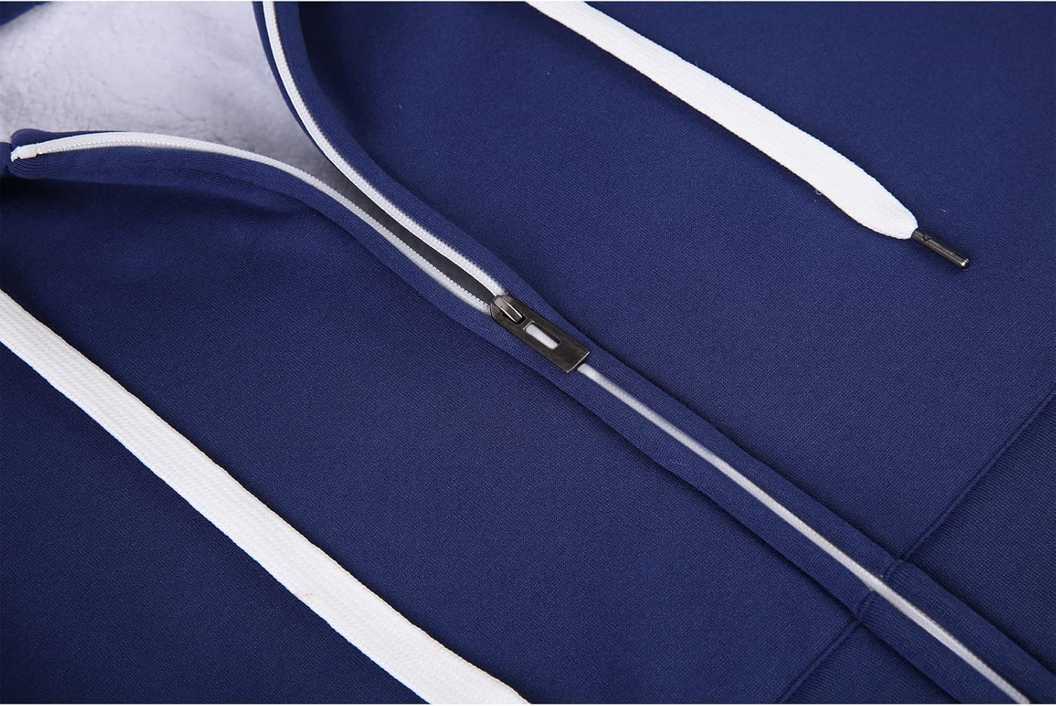 JACKETOWN Athletic Hoodies for Men Heavy Zip Up Sweatshirt Sherpa Fleece Jacket Winter Warmth Coat, Blue, XL - Image 8