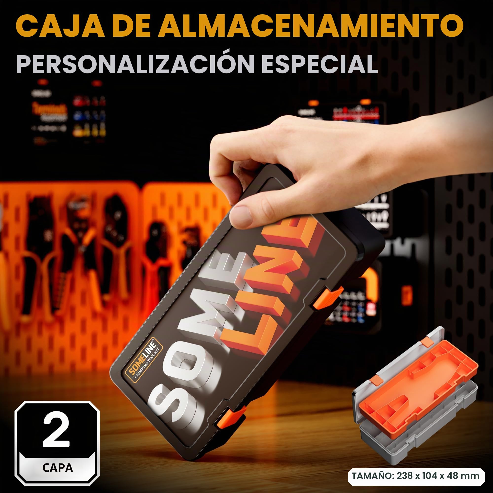 SOMELINE Crimpadora Terminales Cables Electricos, 9 tipos 0,25-10mm², Alicates Electricista, Herramientas Electricista, Alicates de Terminales Crimpadora, Ferramentas Terminales Eléctricos