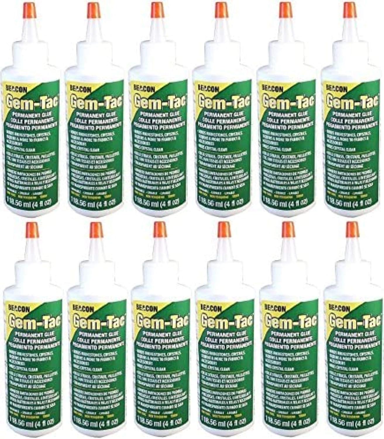 Beacon Gem-Tac Permanent Adhesive, 4-Ounce - 2 Pack