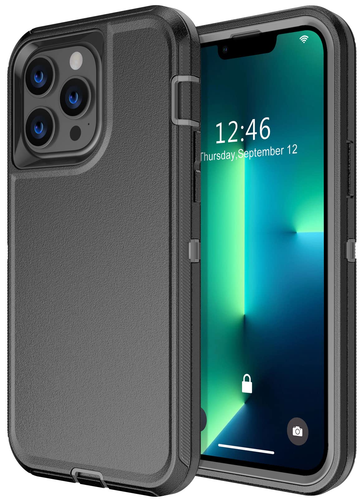 for iPhone 13 Pro Max Case, [Shockproof/Dust-Proof] Heavy Duty Protection Cover Case for iPhone 13 Pro Max 6.7 inch (Black/Gray)