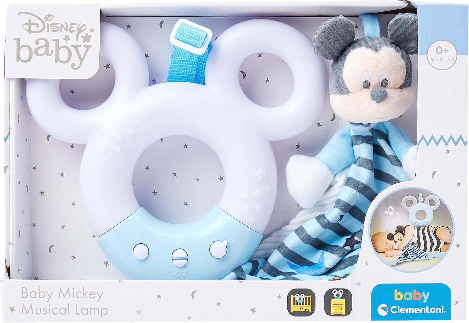 Clementoni 17397 Disney Baby Mickey Sound & Colour Lamp-nightlight Projector, Educational Toy for Toddlers