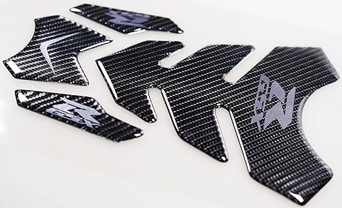 Miniatura 4 de Tapa de gas de fibra de carbono real, almohadilla de tanque, extremo frontal superior de triple árbol, calcomanías de abrazadera superior,