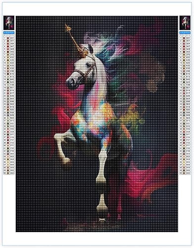 Miniatura 6 de Kit de pintura de diamantes de caballo para adultos, 5D DIY redondo de punto de cruz, bordado de diamantes de imitación de cristal, manualidades, 8