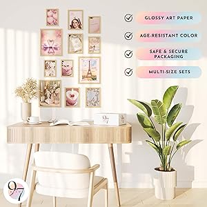 97 Decor Pink Coquette Room Decor Aesthetic - Vintage Coquette Wall Decor, Cute Coquette Posters For Girls Dorm Decorations, Girly Wall Art Prints Pink Pictures For Bedroom (8x10 Unframed)