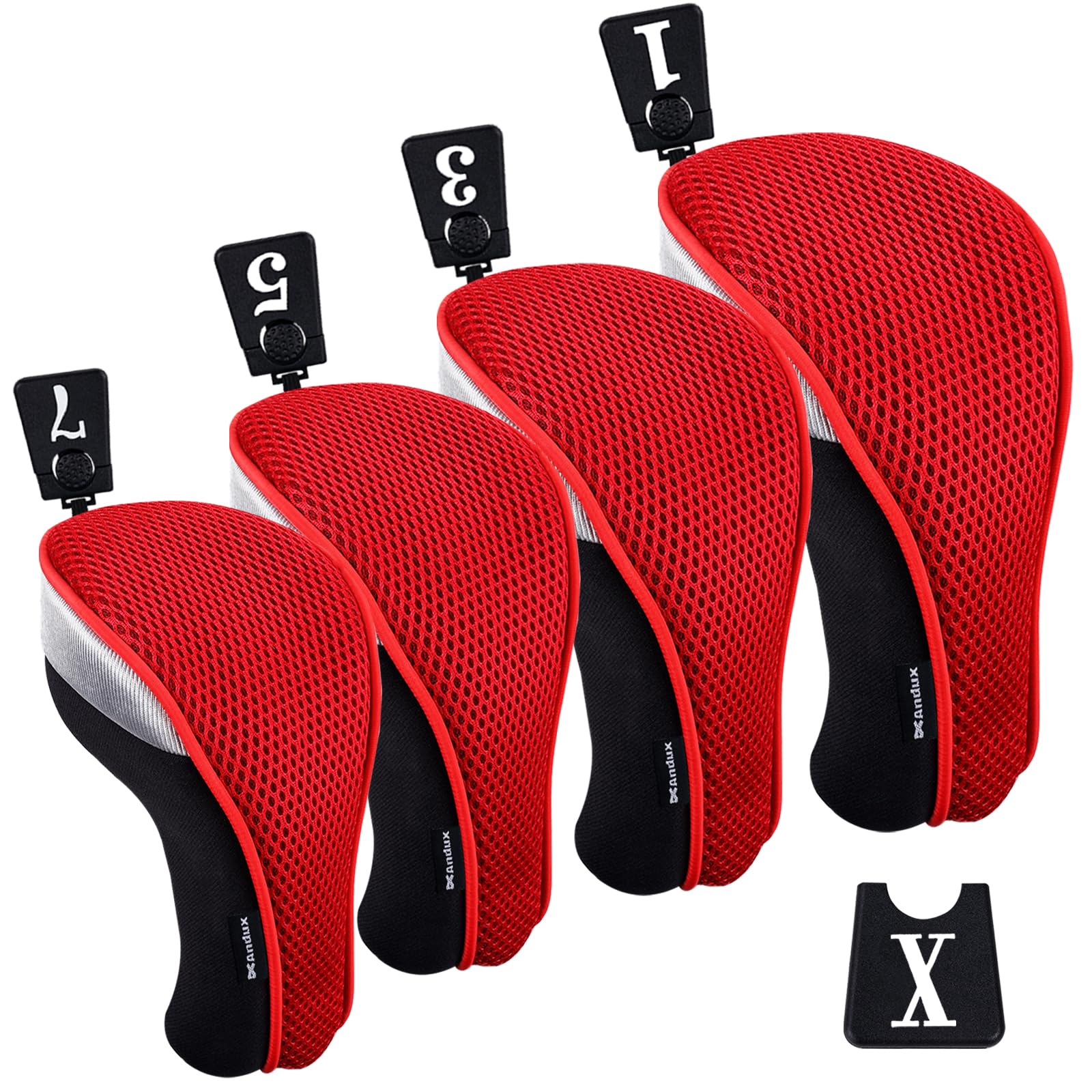 Andux Lot de 4 housses pour driver de golf en bois 460 cc