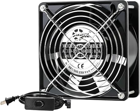 AXIAL So utma Fan  12 cm, AC 115 V 120 V 120 mm x 38 mm Y ksek H zl  CFM Anahtar G  Kablosu, Kendin Yap Havaland rma Egzoz Projeleri i in