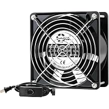 AXIAL So utma Fan  12 cm, AC 115 V 120 V 120 mm x 38 mm Y ksek H zl  CFM Anahtar G  Kablosu, Kendin Yap Havaland rma Egzoz Projeleri i in