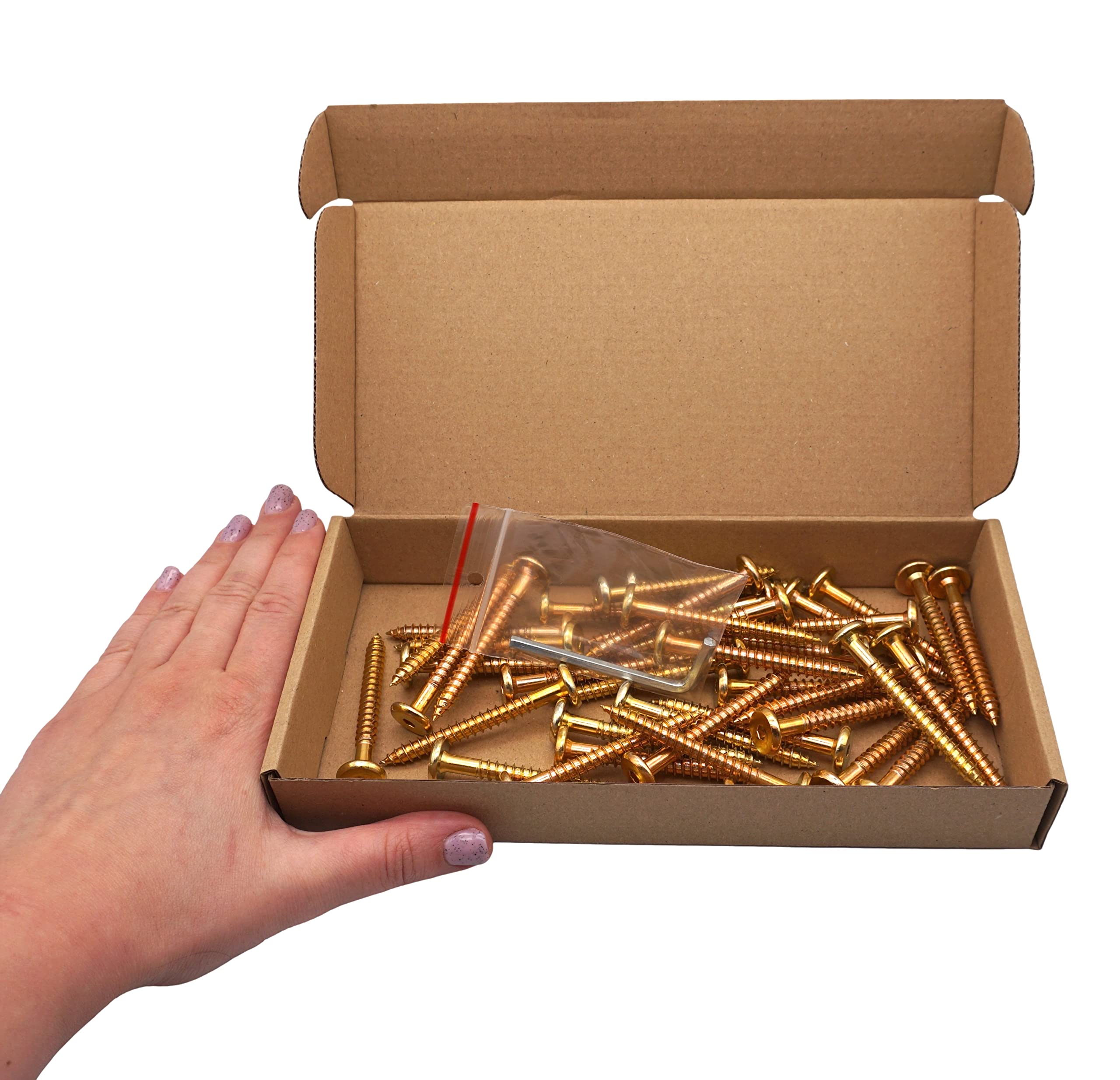SKIR'CO (40 pcs) Yellow Zinc Plated Wood Connector Screws 6.5 x 60 mm, Furniture Connector Screws, Flat Head - Image 4