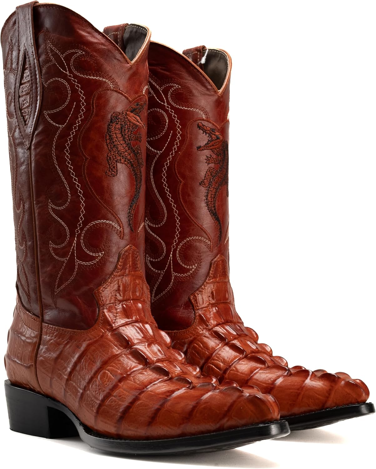 Joe Boots 904 Classic Mens Western Boot Exotic Caiman Print Genuine Leather J Toe Leather Sole