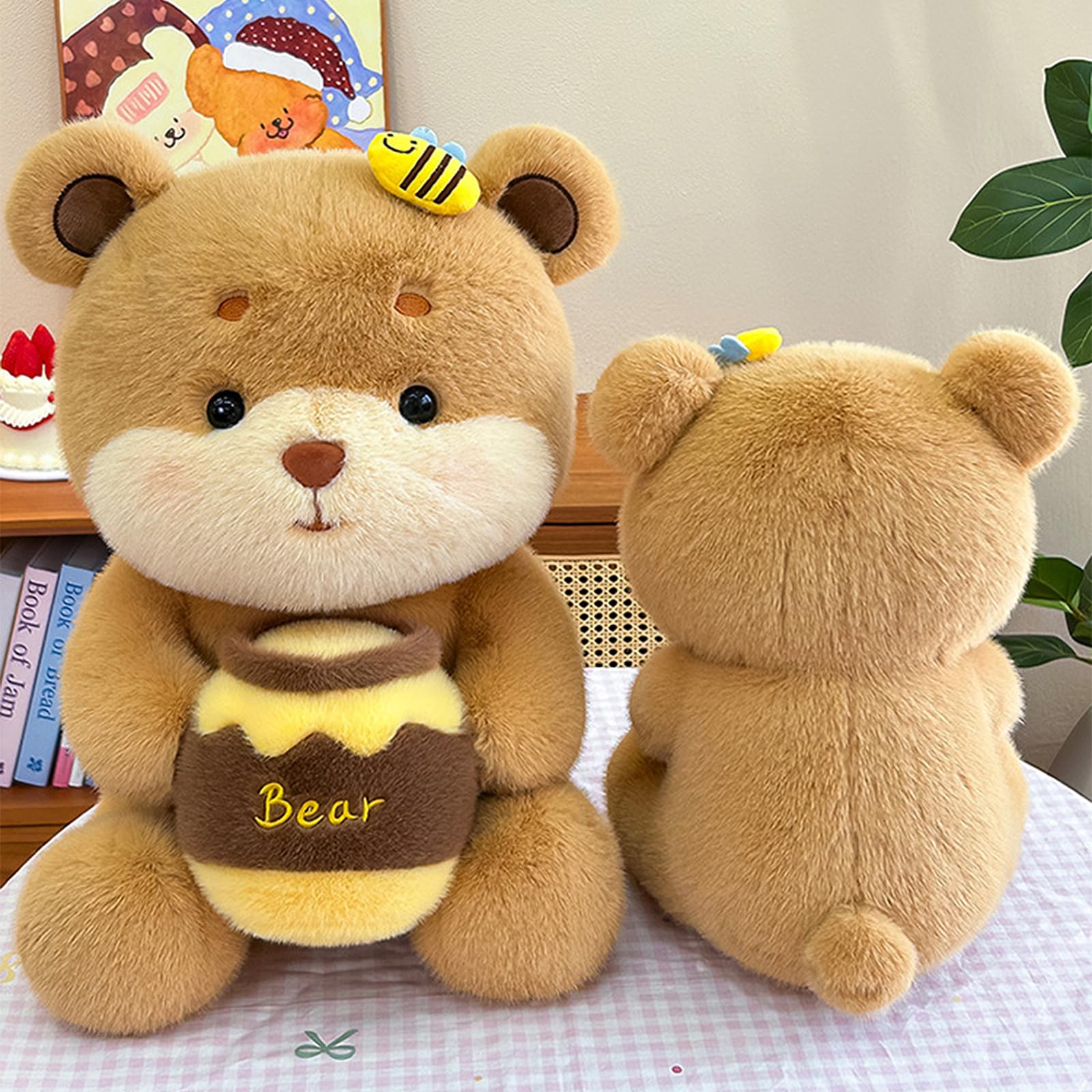 Honigbär Kuscheltier, Niedliche Bär Plüsch Stofftier, Weiches Flauschiges Teddybär Plüschtier für Kinder, Geschenk & Kinderzimmer Deko (50 cm)