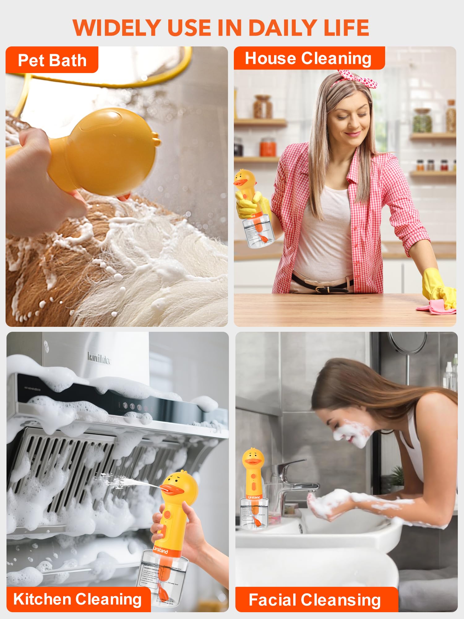 Dog Foaming Soap Dispenser, Automatic Electric Dog Shampoo Foamer Sprayer, Rechargeable Ducky Foaming Dog Shampoo Sprayer for Dog and Cat Bathing, Bathroom, Kitchen, Pet Cleaning - image 7