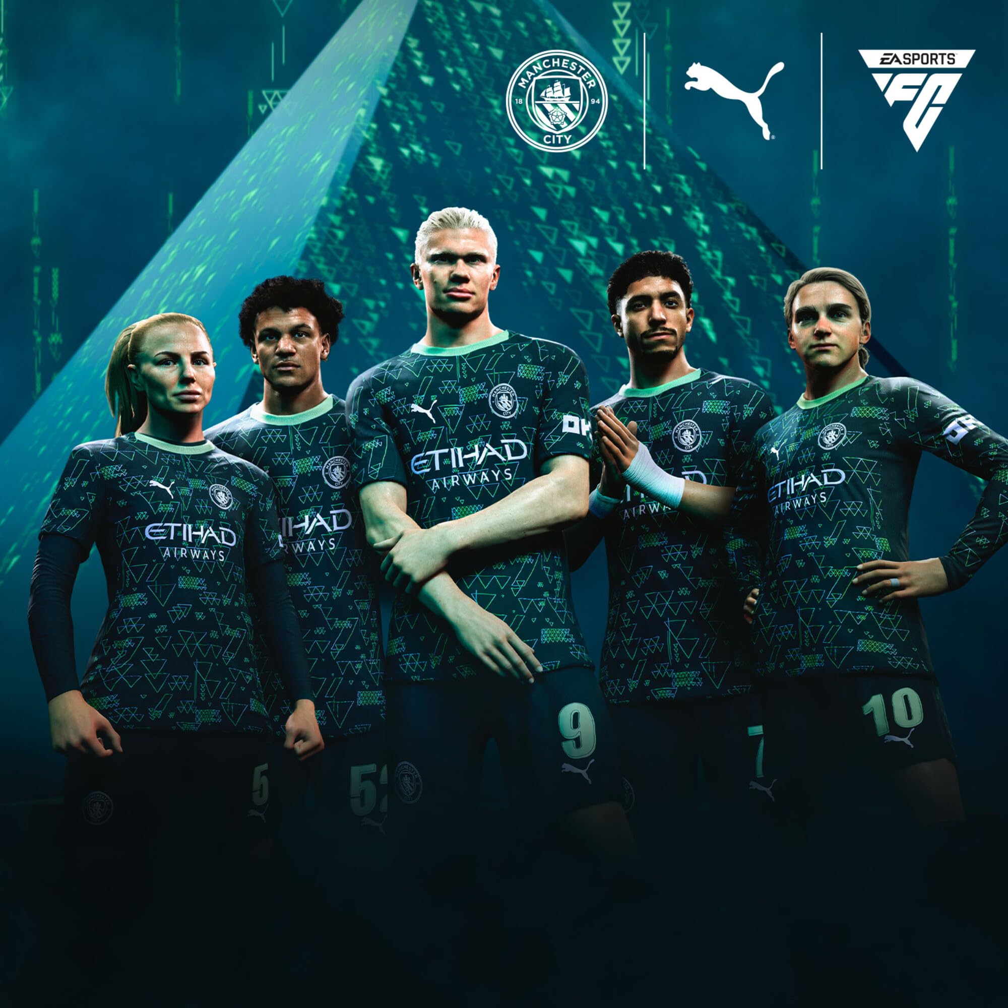 Manchester City FC 2025/26 męska replika czwartej koszulki piłkarskiej - zielony teren