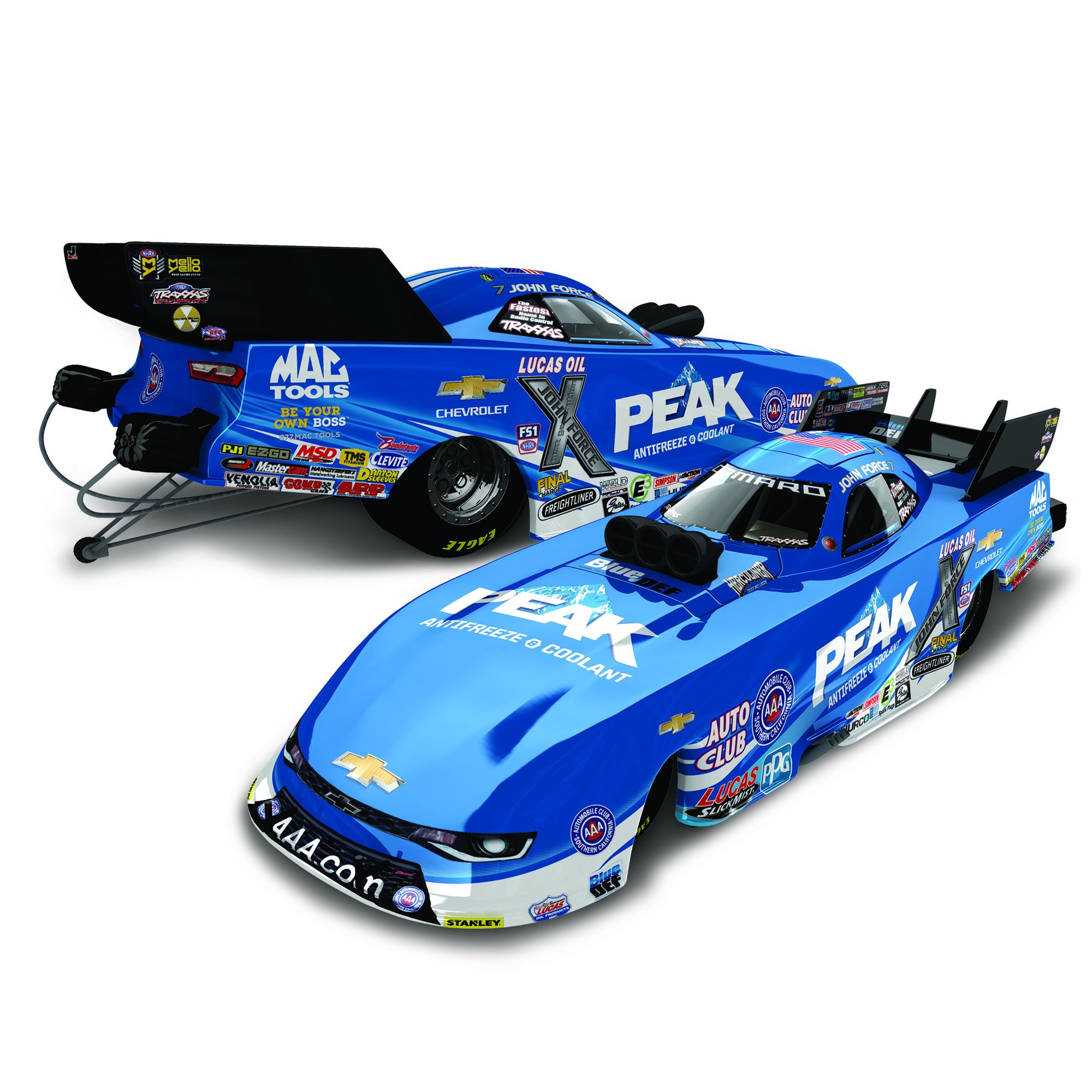 Lionel Racing John Force Peak 2 2016 Chevrolet Funny NHRA Diecast Car