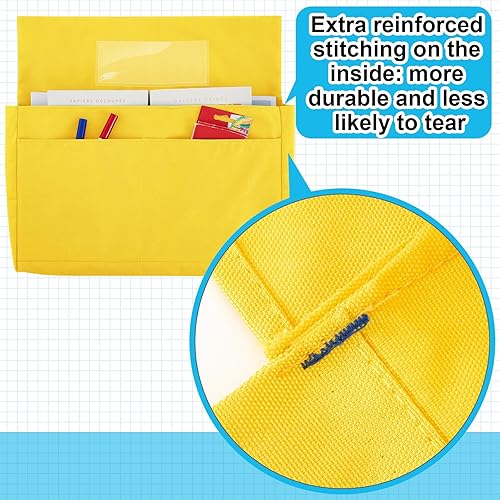 Miniatura 3 de 24 bolsillos para sillas de aula, tabla de bolsillo de 14 x 18 pulgadas, organizador de escritorio para estudiantes, bolsa de bolsillo para silla de
