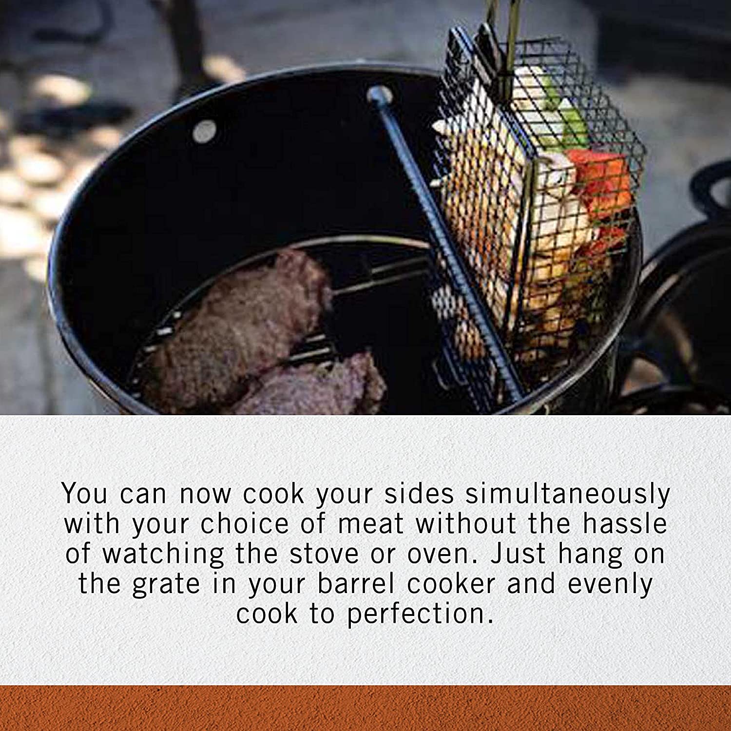 Pit Barrel Cooker Co. Pit Barrel Cooker - Percha multiusos para cocinar carne y cocinar simultáneamente, canasta multiusos para ahumar en barril, parrilla para verduras más pequeñas, champiñones, 2