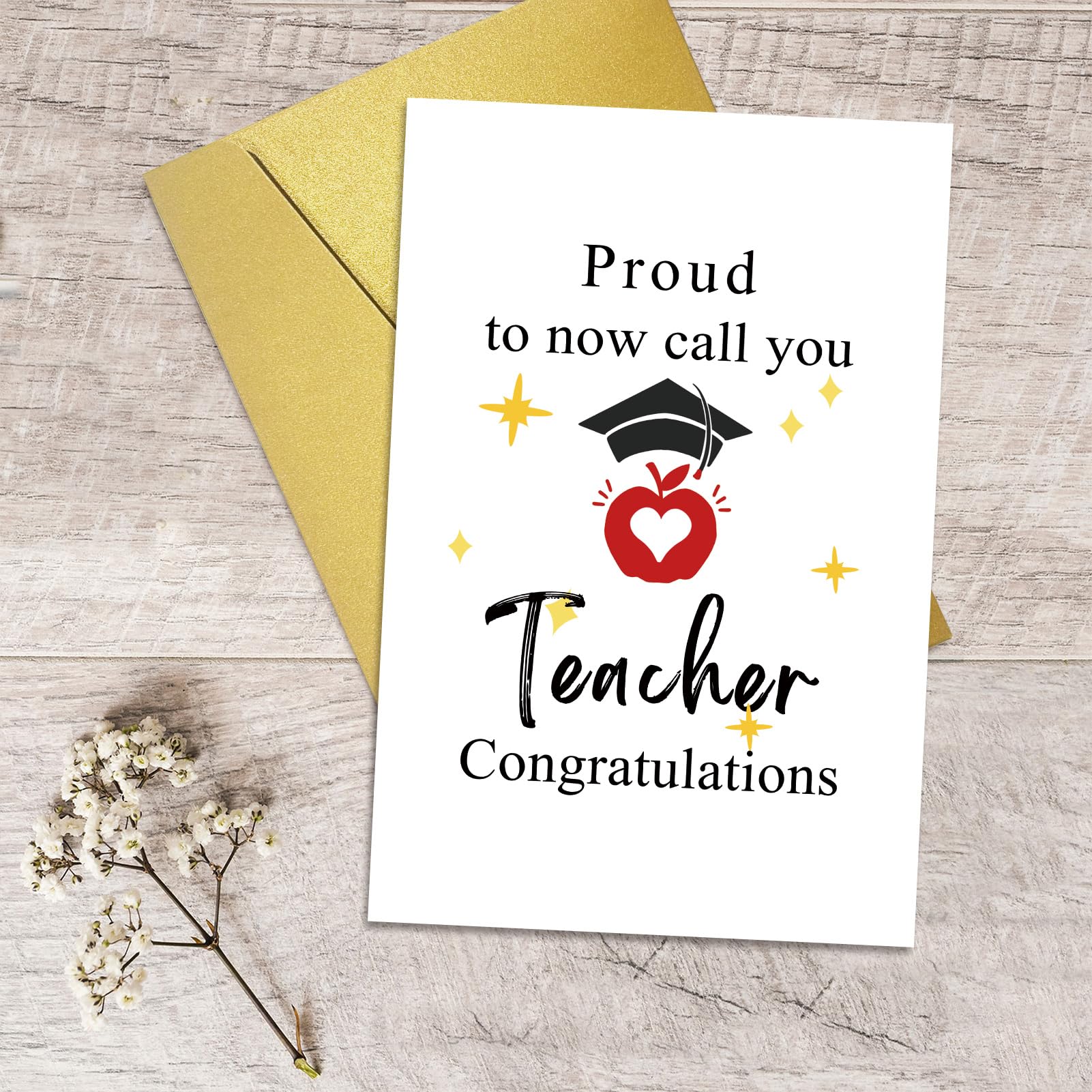 Qiliji Tarjeta de graduación para maestros, tarjeta de graduación escolar de enseñanza, tarjeta de graduado universitario de nuevo profesor, felicitaciones por convertirse en profesor, orgulloso de