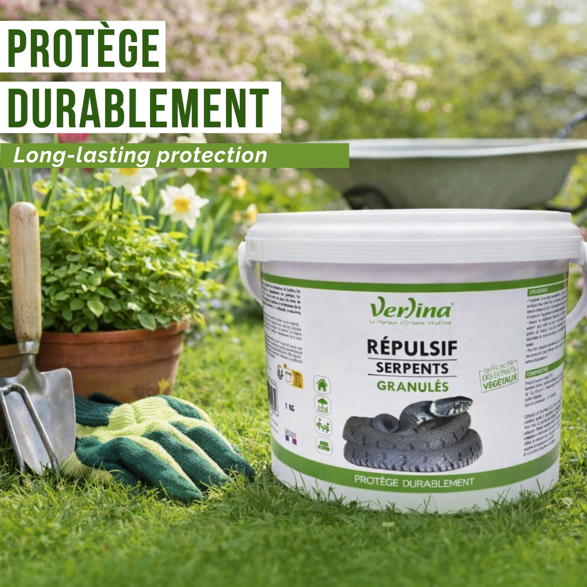 Repulsif Serpent et Lezard en Granules - Protection 200 M2 - Anti Vipere et Couleuvre Puissant - Produit Exterieur Efficace pour Jardin et Terrasse