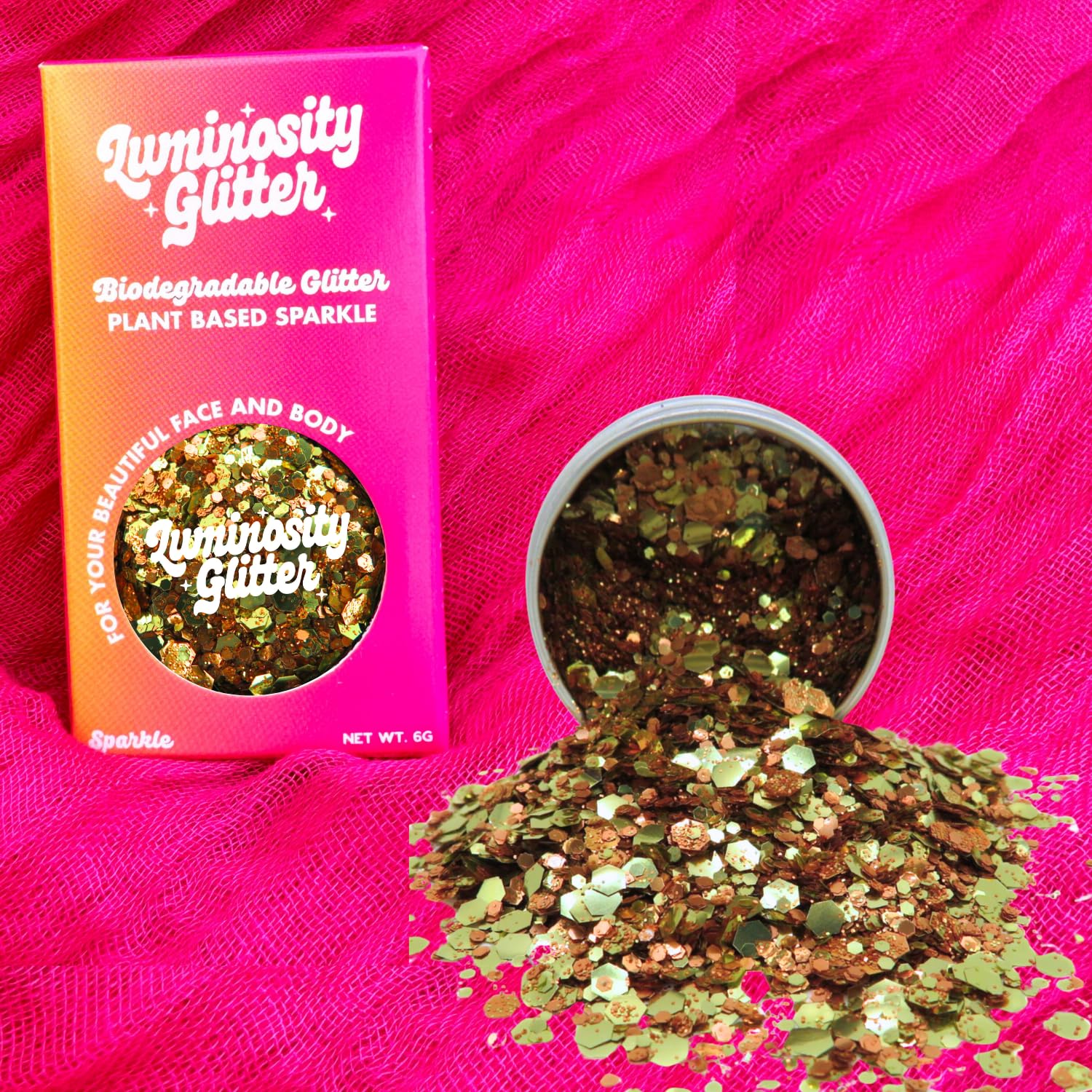 Pumpkin Spice Eco Glitter - Biodegradable Chunky Glitter for Makeup Autumn Festivals, 6g Pot - Genuine Bioglitter, Cosmetic Glitter - Image 2