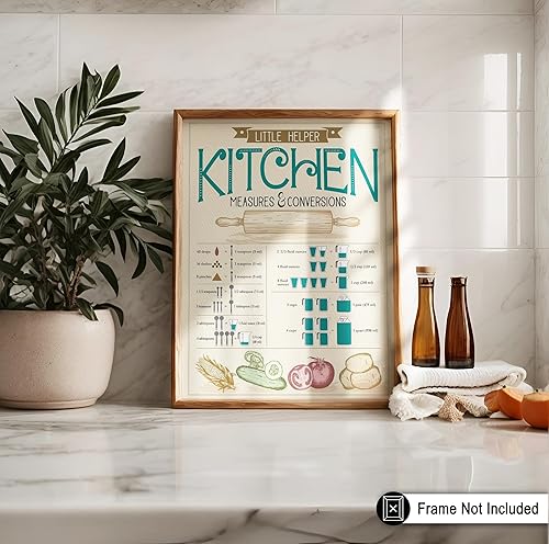 Miniatura 4 de Poster Master Póster de cocina vintage, impresión retro de medidas y conversiones de cocina, arte para hornear, regalo para hombres, mujeres,