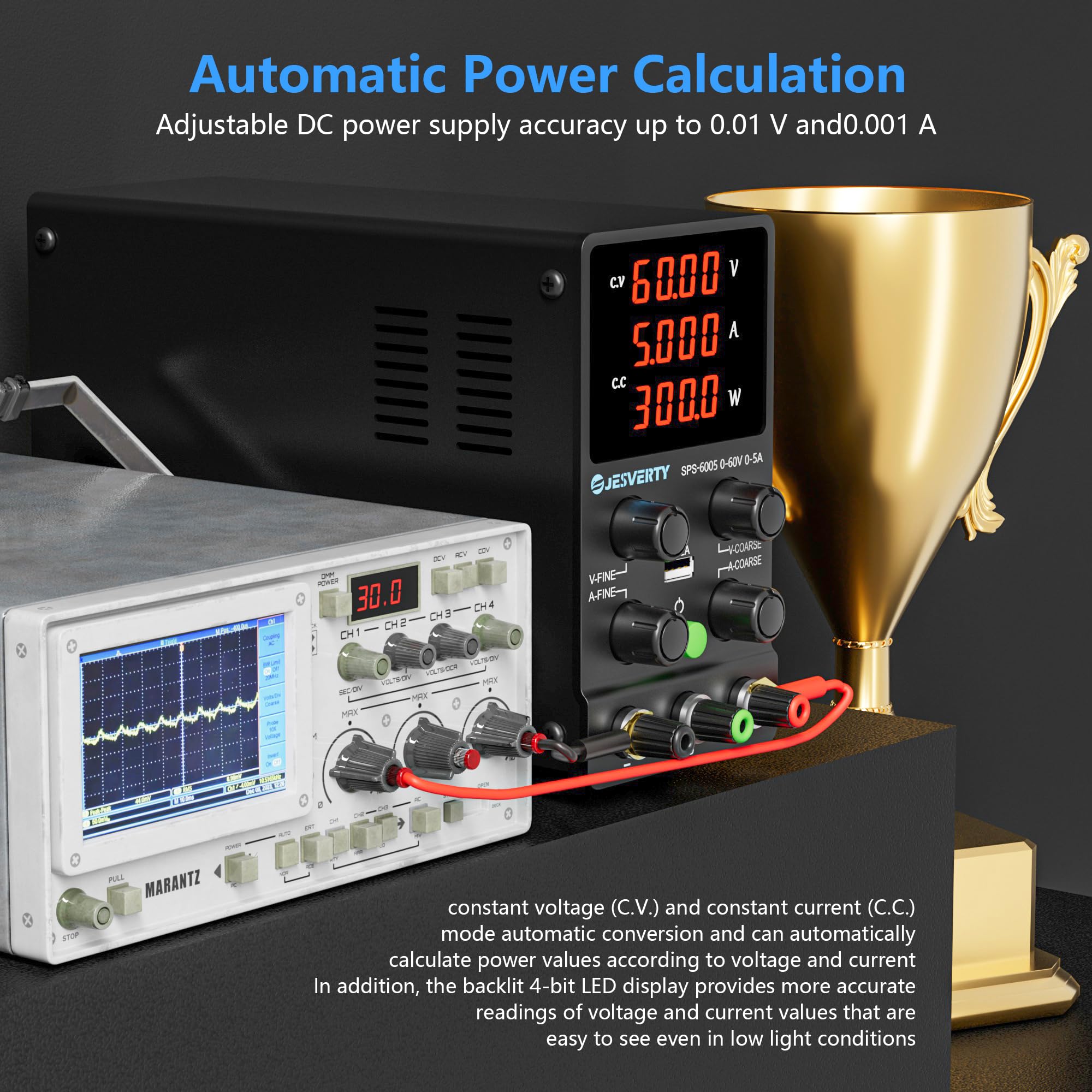 Amazon | Jesverty 直流安定化電源SPS-6005（60V/5A） 、0-60V 0-5A