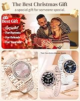 Vista 9 de Smart Watches for Women with Diamonds，Bluetooth Calls(Answer&Make)，1.27" HD Screen Smart Watch，Sleep/Heart Rate，Smartwatch Compatible with Android &