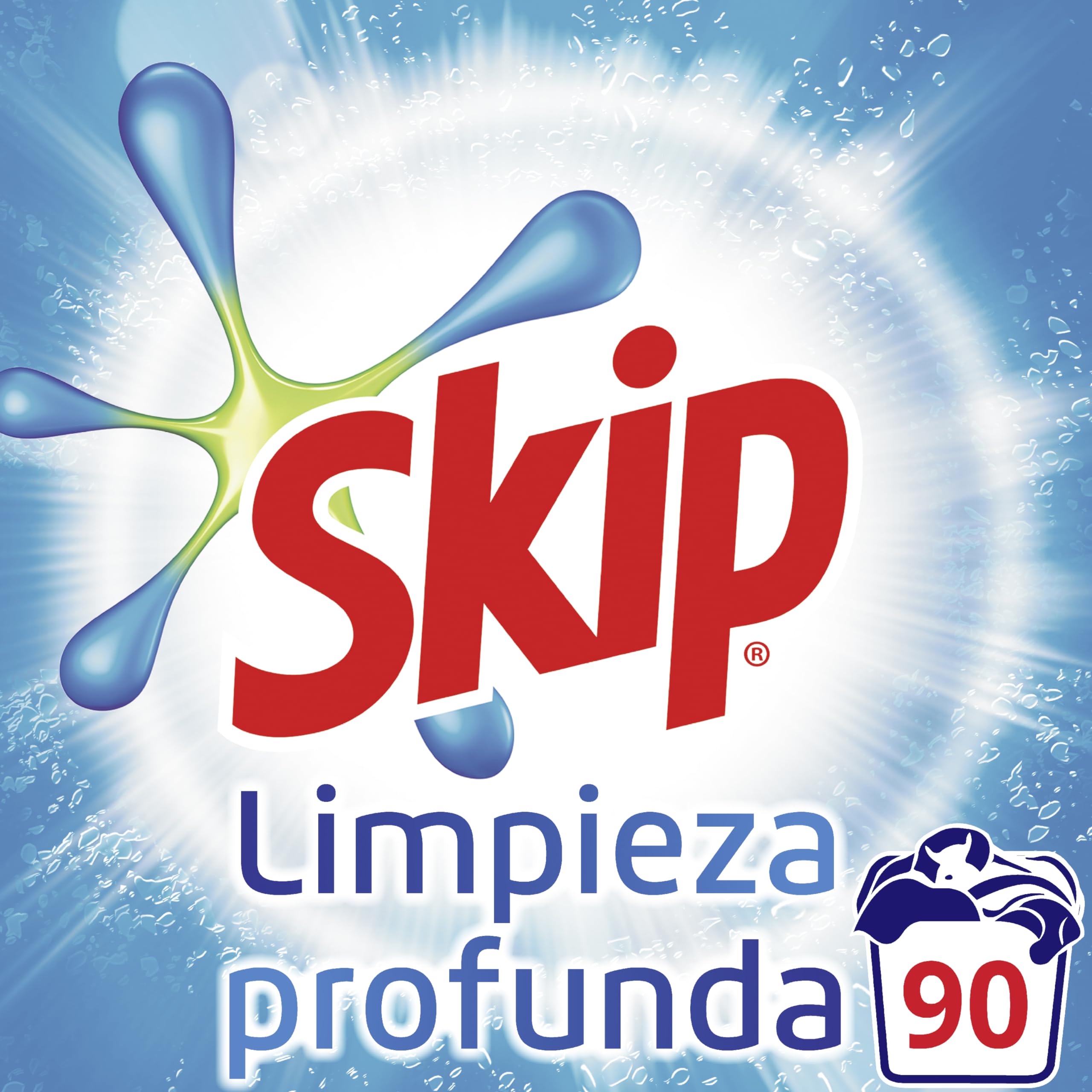 Skip detergente en polvo para la ropa, limpieza profunda 90 lavados