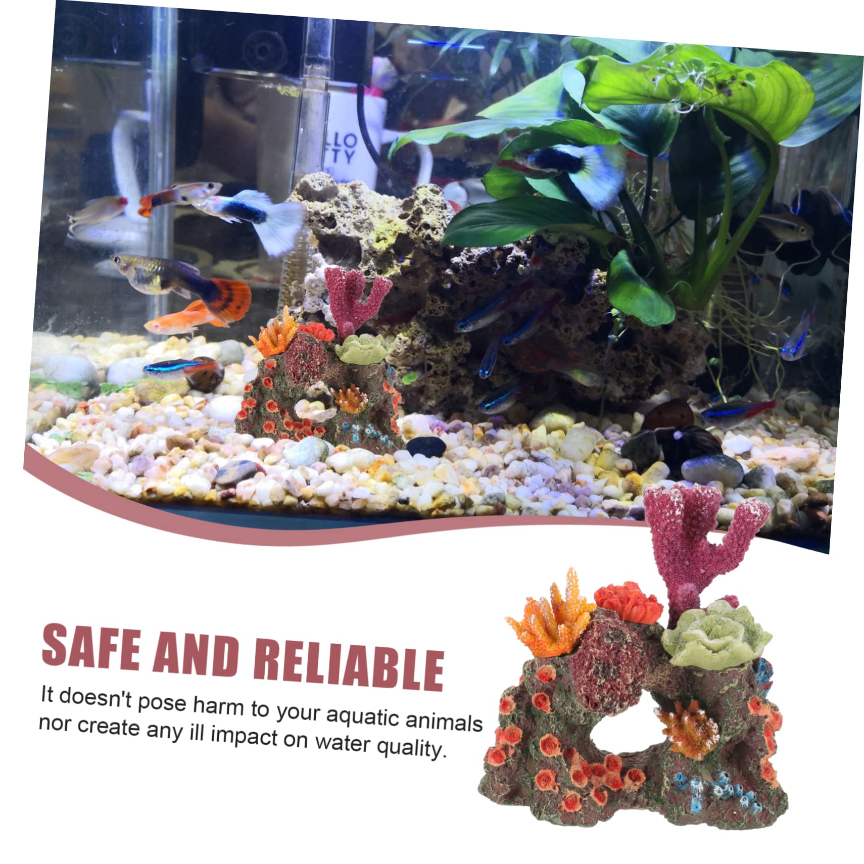 Sosoport 3pcs Künstlicher Steingarten Aus Korallen Aquarium Korallenriff Ornament Tank Pflanzenaquarium Desktop-Aquarium- Strand Luft Schwimmpflanzen Für Aquarien Nautisch Wasser Harz
