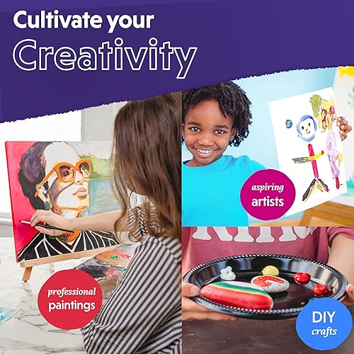 Miniatura 11 de Crafts 4 All Juego de pintura acrílica – 12 unidades de pinturas artísticas de 0.4 fl oz para lienzo, decoración de pintura, madera, cerámica