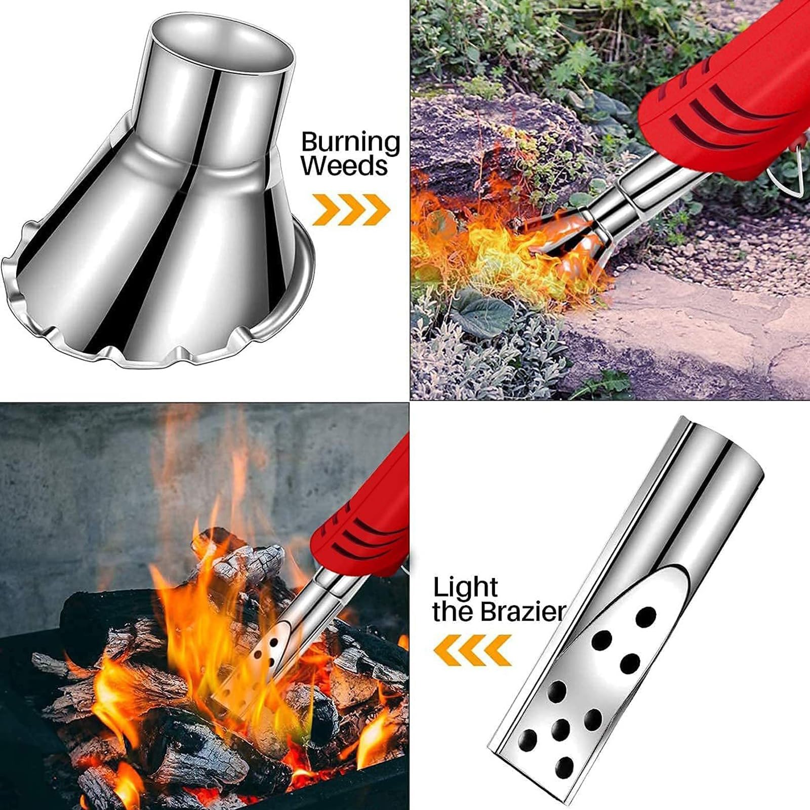 Bruciatore elettrico per erbacce, 2000 W, con manico staccabile, 2 ugelli e impostazioni di calore fino a 650 °C, per un efficiente controllo delle erbacce da giardino