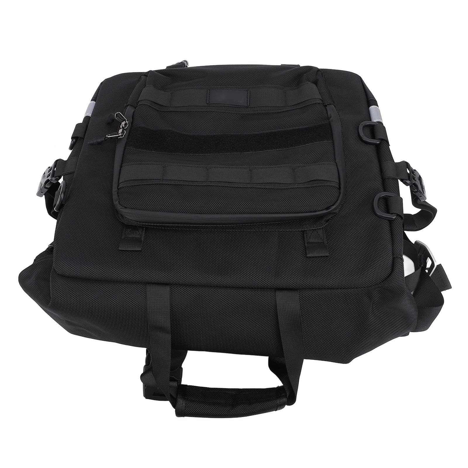 Torba Podsiodłowa Motocykla Wodoodporna 25L Szybkozłączka do Podróży z Paskiem Odblaskowym Czarna 15x6,7x15,4 Cala
