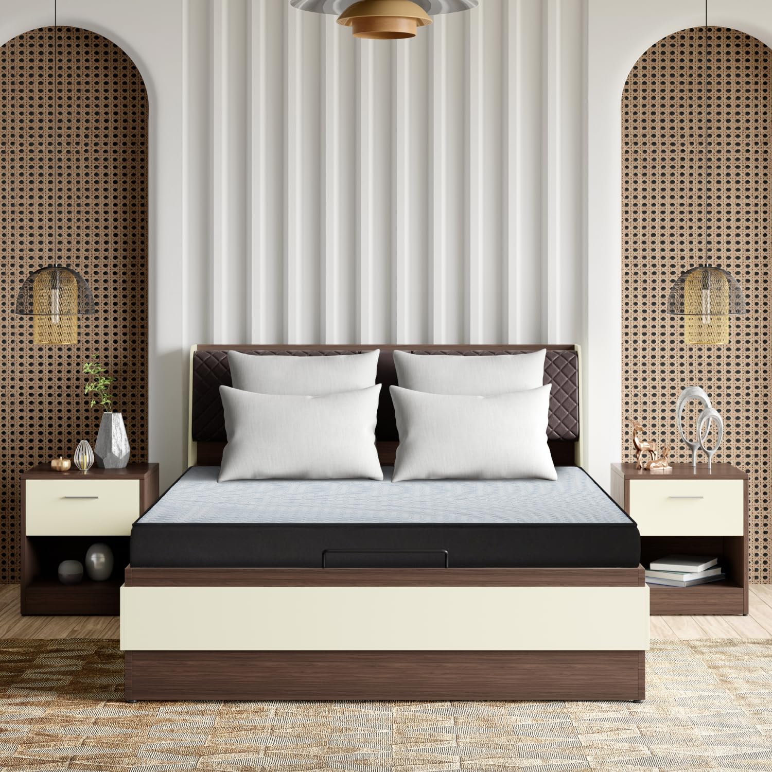 Godrej Interio Aqmatic Queen Bed Pocket Spring Mattress (78 x 60 x 6 Inches) (5-Years Warranty, Pocket Spring)-image-0