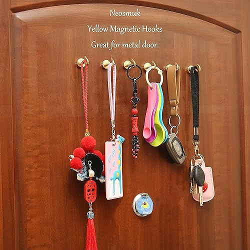 Vista 154 de NEOSMUK - Ganchos magnéticos de alta resistencia con imanes extrafuertes para colgar en refrigerador, crucero, cabinas o parrilla, color blanco