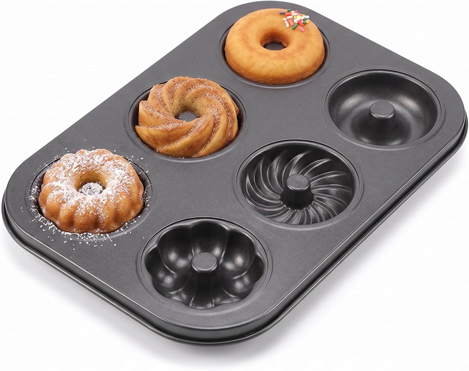6-Cavity Mini Bundt Cake & Donut Pan, Nonstick