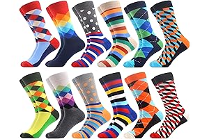 Men's Colorful Crew Socks 10-13