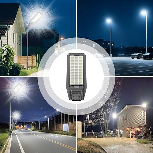 Miniatura 9 de Luz solar de calle de 8500 W, impermeable, 250000 lúmenes, luz comercial grande, funciona con energía solar, luces de inundación LED de seguridad